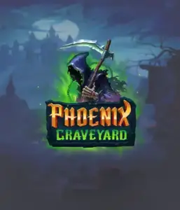 An immersive view of ELK Studios' Phoenix Graveyard slot, with its hauntingly beautiful graveyard and phoenix symbols. This image captures the slot's unique expanding reel feature, alongside its gorgeous symbols and supernatural theme. The artwork conveys the game's mythological story of resurrection, appealing for those drawn to mythology.